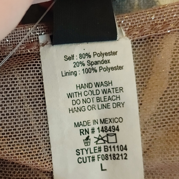 WINDSOR Shimmer Babe Bubble Sleeve Bodysuit, Tan (looks more Blush pink) L - Picture 10 of 12